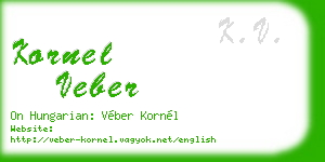 kornel veber business card