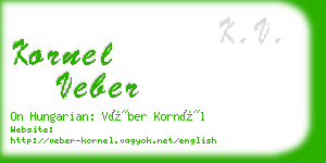 kornel veber business card